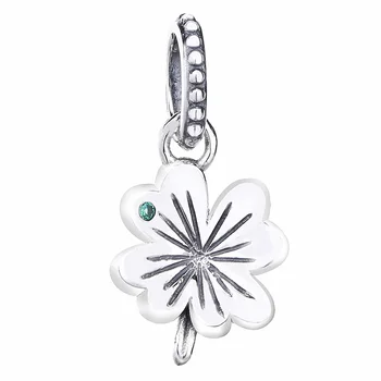 

New 925 Sterling Silver Charm Vintage Four-leaf clover butterfly Pendant Beads Fit Bracelet Bangle Diy Jewelry