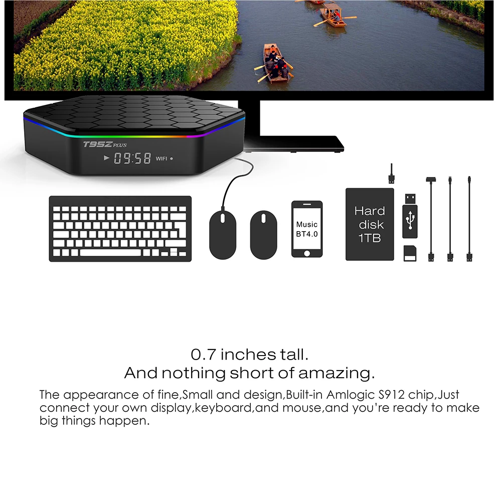 T95Z Plus/T95 MAX PLUS 2.4G/5GHz WiFi BT4.0 Set Box Smart TV box T95 media player 16/32/64GB Android 7.1/9.0 4K TV BOX