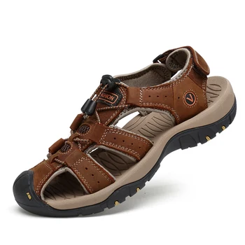 

genuino couro heren sandalias erkek roman de hombre man masculina zandalias ritable men transpirables homme herren ete para v