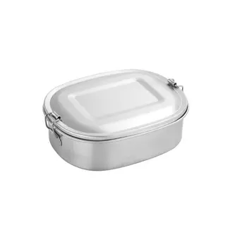 

2pcs 304 Stainless Steel Square Lunch Box Bento Food Picnic Container Leakproof