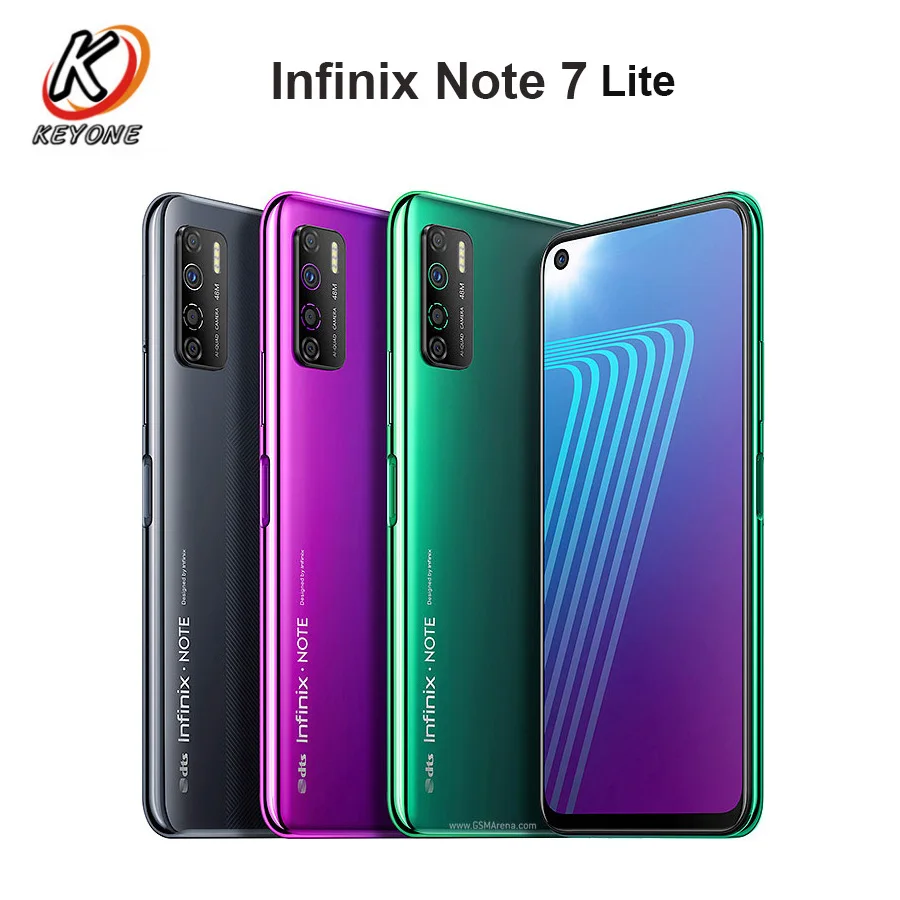 Смартфон глобальная версия Infinix Note 7 Lite 4 + 64 ГБ 5000 мАч 6 дюйма 48 МП Android 10 0 две SIM