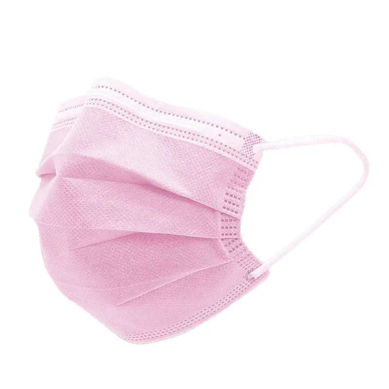 10-20-50-100pcs-Non-Woven-Black-Face-Mask-Individual-Pack-3-Layers-Disposable-Masks-Pink (1)_副本