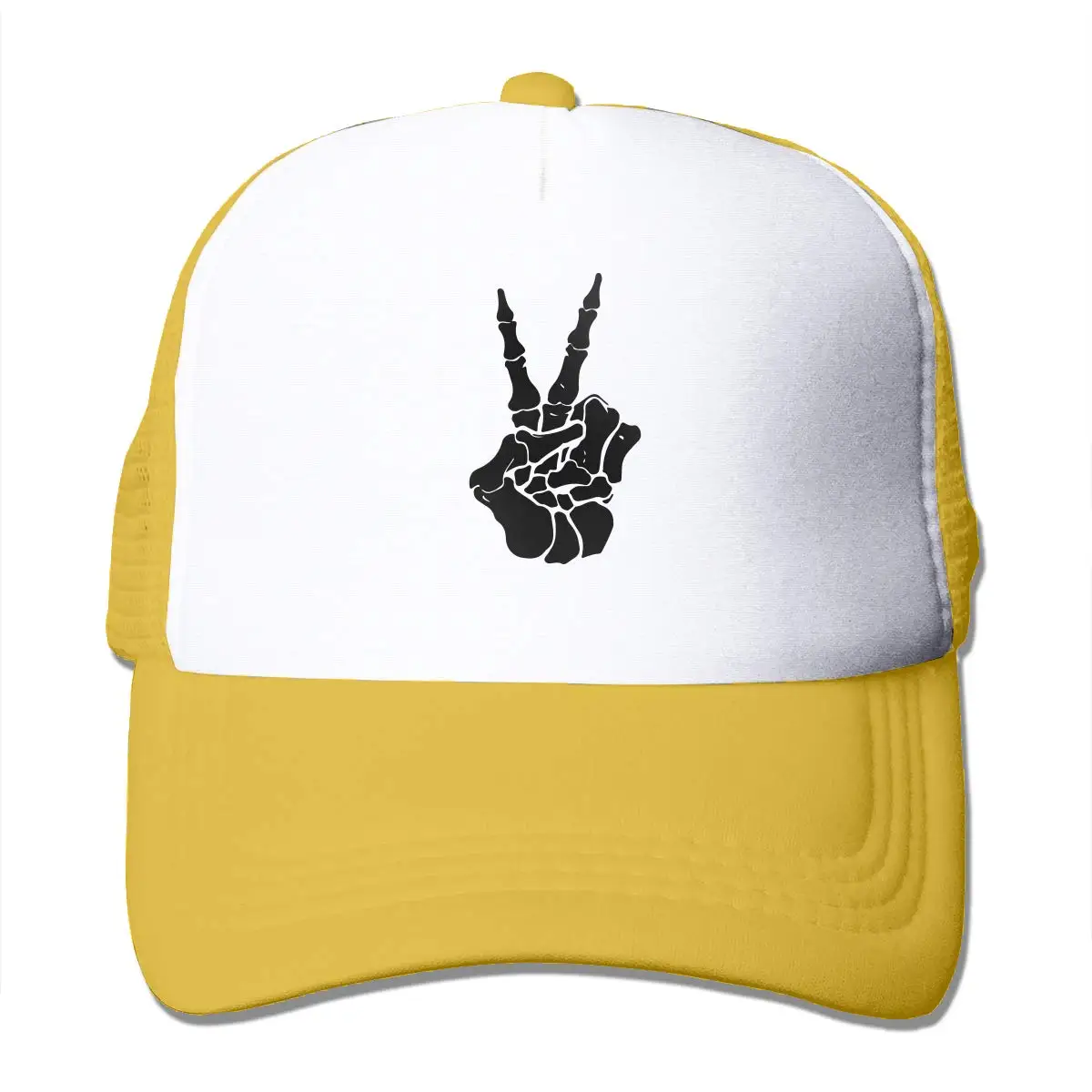 Мужская кепка-Дальнобойщик, кепка со скелетом, знак мира-1, Мужская Регулируемая Кепка с сеткой, модная кепка-пик