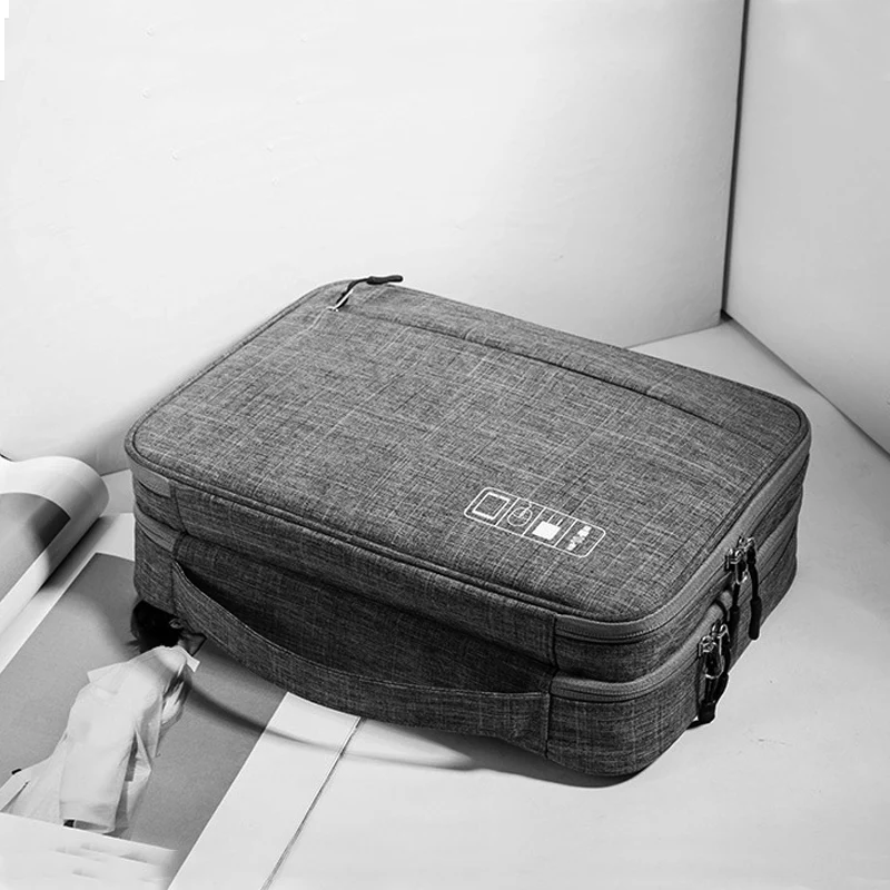Двухслойная цифровая сумка для хранения, портативная многофункциональная сумка для мобильного телефона, кабель для передачи данных, зарядное устройство, органайзер, чехол, принадлежности для аксессуаров