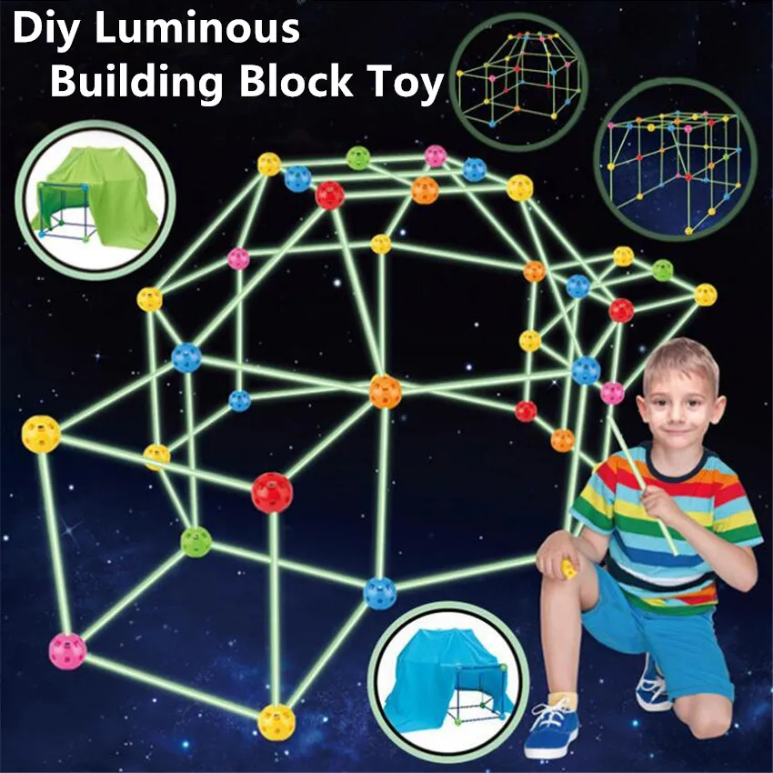 Kit de construction de fort pour enfants, kit de nuits de construction,  construire votre propre repaire, bricolage, châteaux multicolores 3D,  tunnels, tentes, ensemble de jouets pour filles et garçons - AliExpress