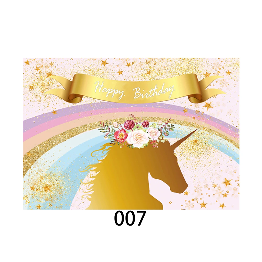 007 Beebuzz фото фон разный дизайн Единорог День Рождения Вечеринка Детский день рождения фотографии фоны принадлежности для фотосъемки - Цвет: 007