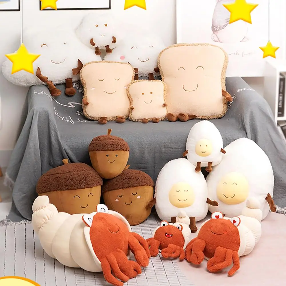 https://ae01.alicdn.com/kf/He12cfd4cdfa043f3a1aa6b5113e3a5c3L/Cute-Cloud-Plush-Pillow-Stuffed-Soft-Creative-Family-Bread-Poached-Egg-Chestnut-Hermit-Crab-Toy-Car.jpg