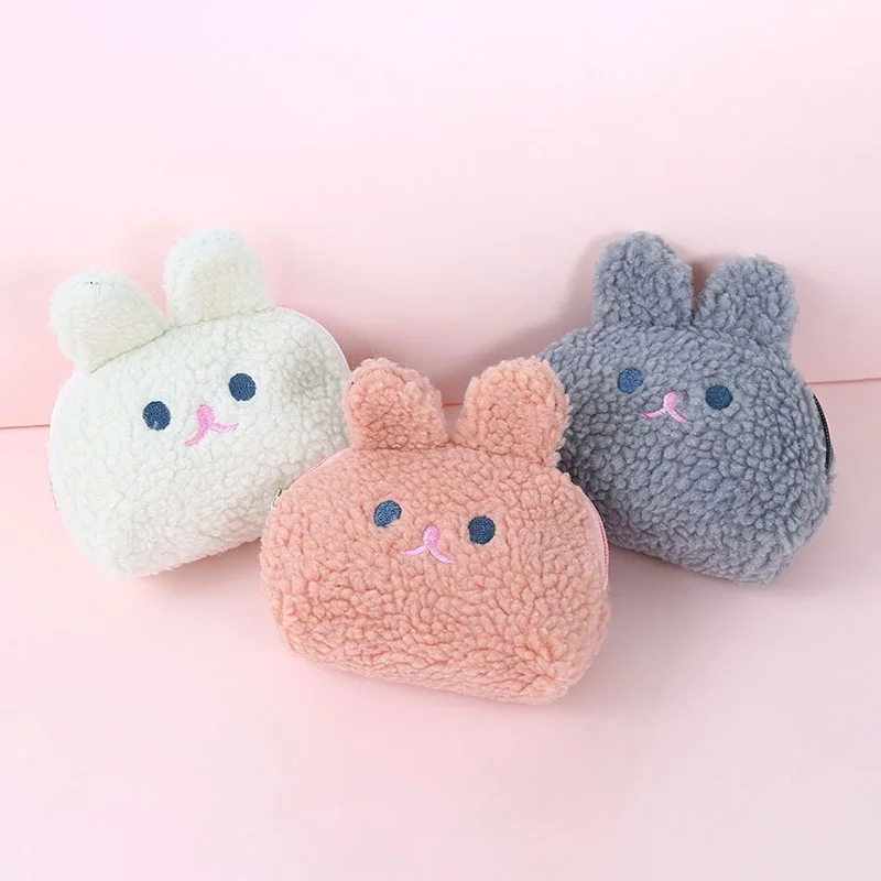 Детские игрушки, детские сумки для денег, кошелек для монет, детские плюшевые кошельки с милым мультяшным Кроликом, сумки для игрушек на молнии, Новинка