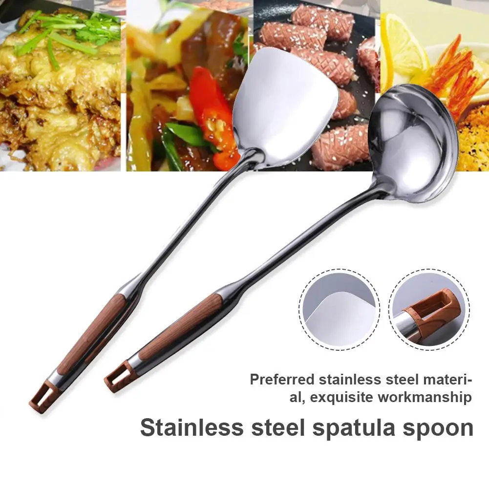 

Durable Portable Stainless Steel Non-stick Turner/Ladle Food Wok Spatula Spoon Kitchen Tools Cooking Utensil Cookware