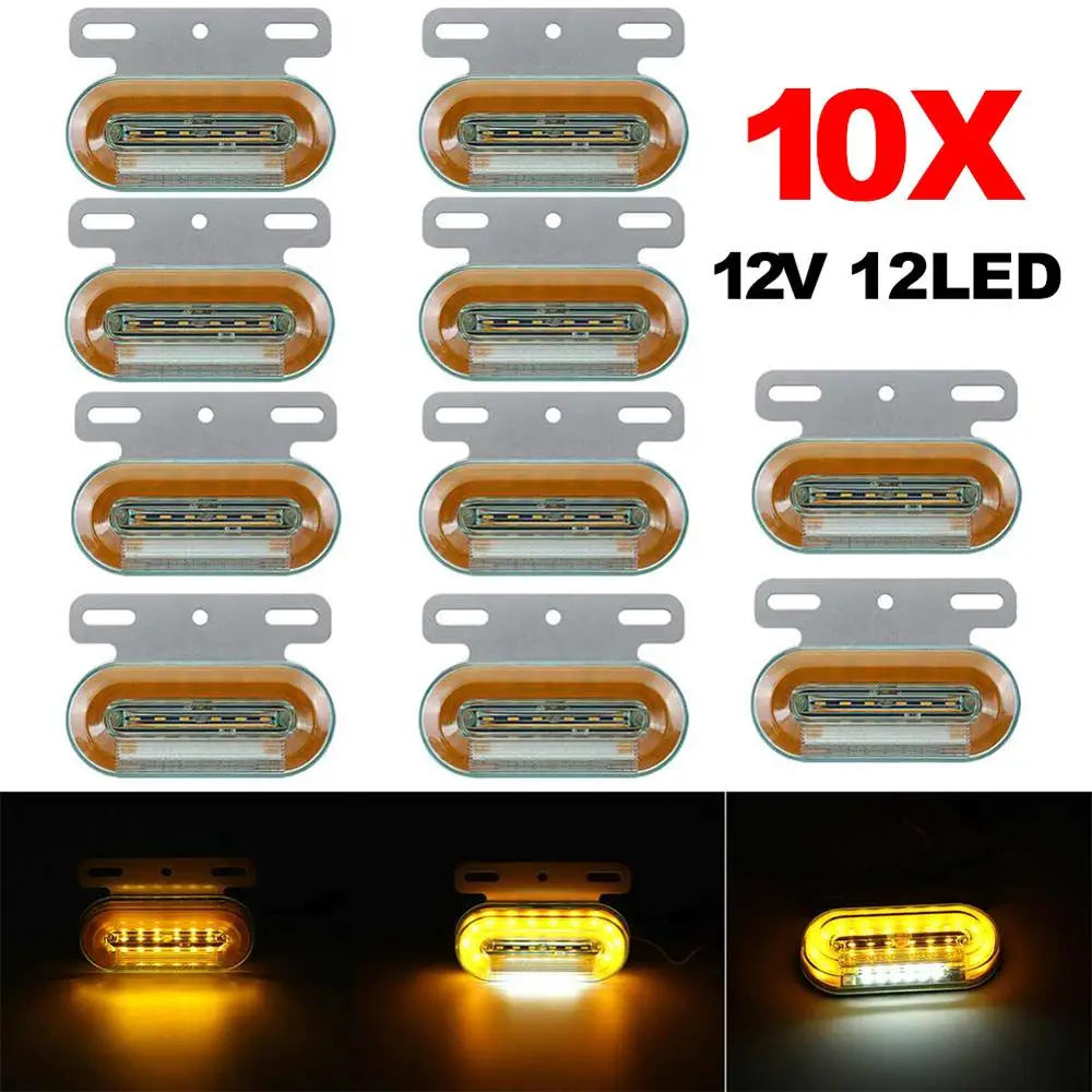 

10pcs Car Side Marker Lights 12V Car External Warning Lights For Trailer Lorry Signal Indicator Lamp 3 Modes Car Signal Lamp