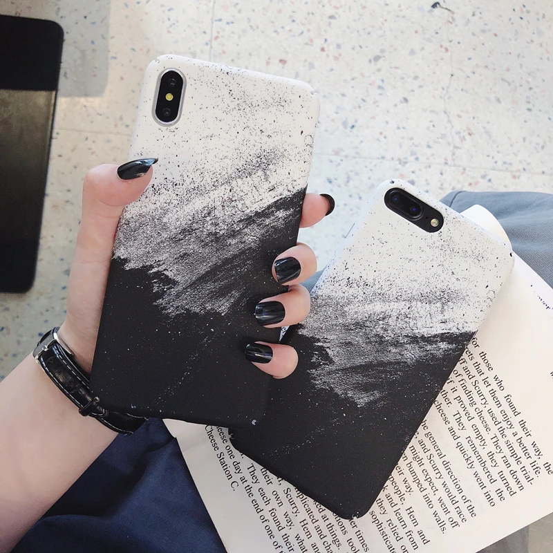

Luxury cute Oil ink painting hard plastic phone case for iphone X XR XS 11 Pro Max 6S 7 8 plus cover for HuaWei P20 30 pro coque