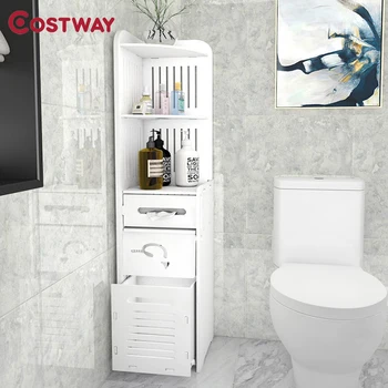 

COSTWAY 3-Layer Floor Type Toilet Rack Storage Shelf Holders Racks Saving Space For Bathroom Organizer Estanteria Mensole W0544