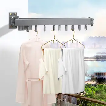 

Foldable Wall Hanging Clothes Drying Rack Indoor Balcony Retractable Hanger