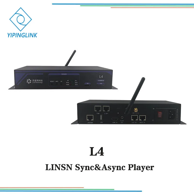 LINSN L4 асинхронный плеер светодиодный видео система управления коробка usb wifi
