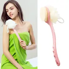 2 в 1 длинная ручка для ванны и душа для тела щетка с сеткой губка отшелушивающая спина скруббер Массаж мягкая щетина забота о здоровье