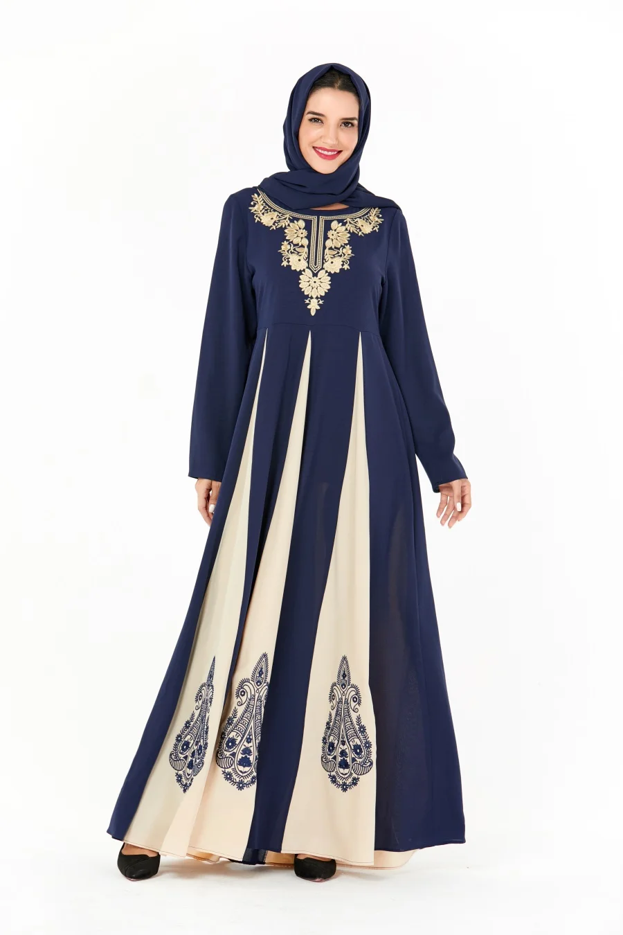 Siskakia abaya/винтажное этническое платье с вышивкой, мусульманские Формальные платья на Ближнем Востоке, Модные Популярные Цветные Лоскутные халаты в Дубае синего цвета