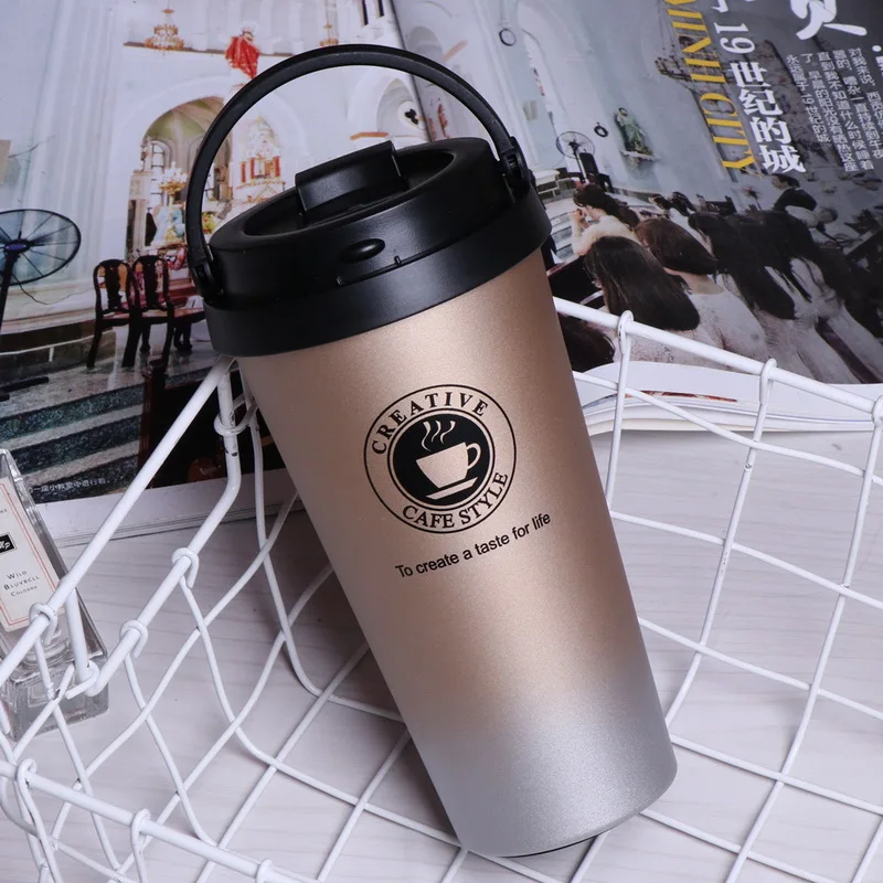 

IVYSHION 500ml Fashiom Travel Coffee Mug Stainless Steel Thermos Tumbler Cup Vacuum Flask Thermo Water Bottle Tea Mug Thermocup