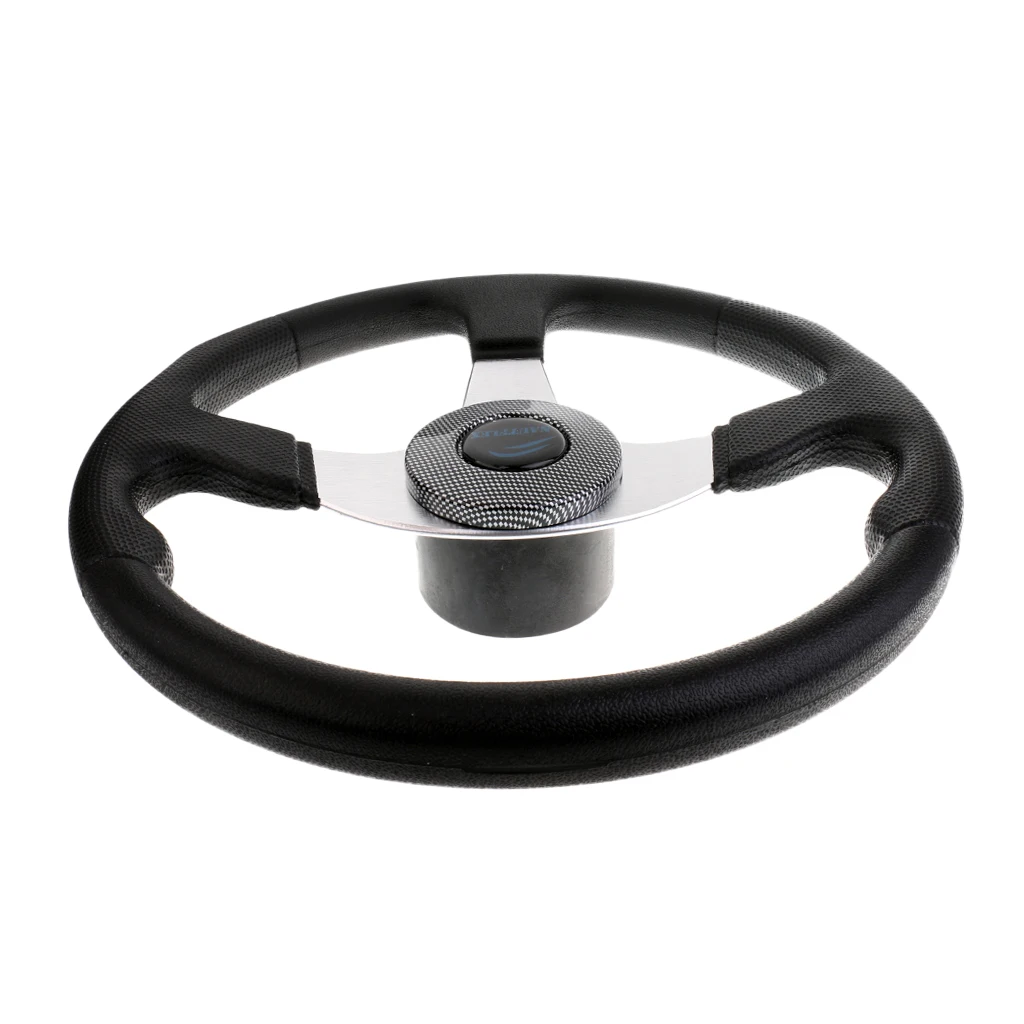 Durable Aluminum Alloy Marine Boat Yacht Steering Wheel 3 Spoke 340mm 3/4 inch