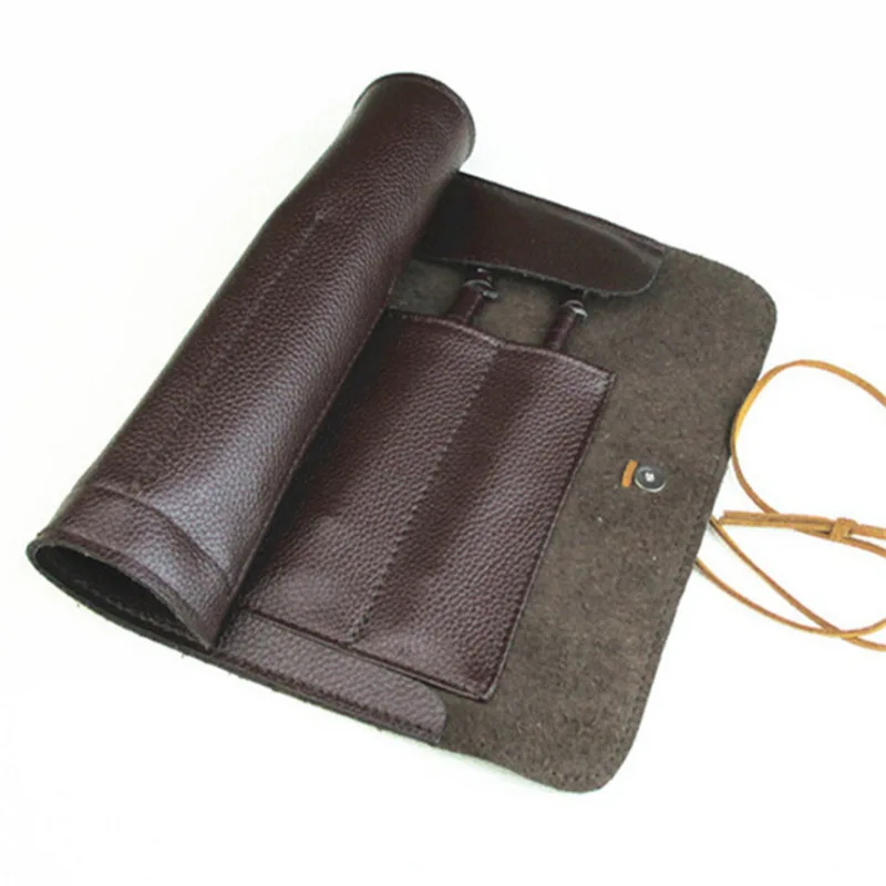 Manufacturers Outdoor Picnic Toolkit Top Grade Genuine Leather Knife And Fork Storage Bag New Style Kitchenware Reel-Kit