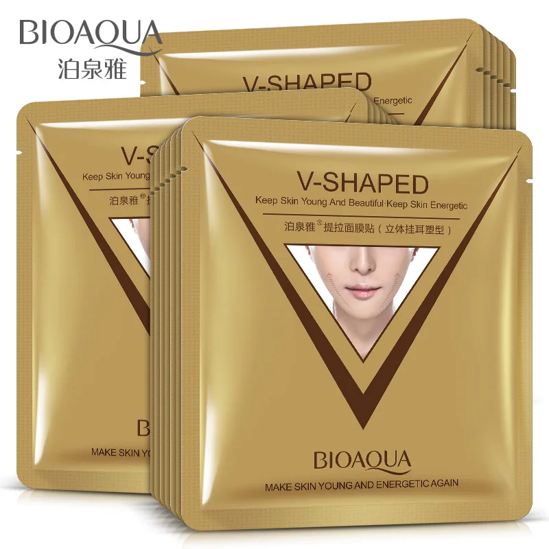 BIOAQUA Brand Firming Lift Skin Face Mask Chin V Shaped Collagen Sheet Whitening Anti Wrinkle Aging Reduce Fine Lines | Красота и