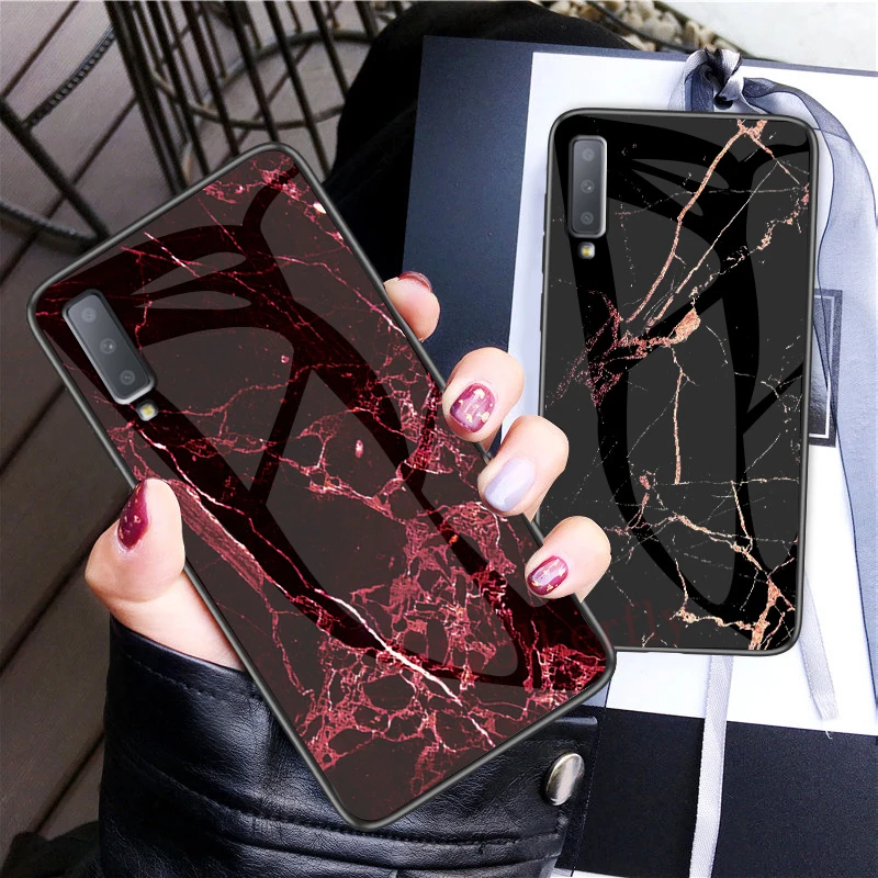 

Marble Glass Case For Samsung Galaxy S10E S9 S8 S10 Plus M10 M20 A10 A20 A30 A40 A50 A60 A70 A7 J4 J6 Plus J8 2018 Note 9 8 Case