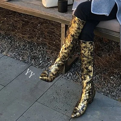 

2009 arrived boots women boots celebrities net hong same kind of golden flower knee Knight boots