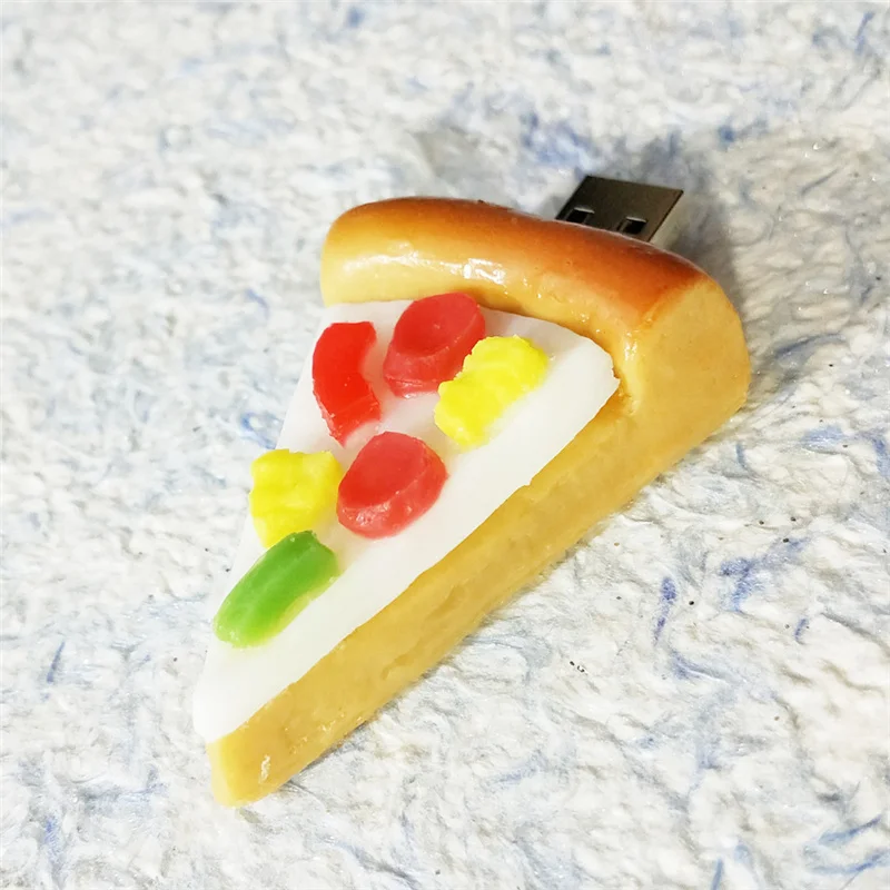 Мультфильм еда флешки пиццы usb флэш-накопитель 4 Гб 8 г 16 Гб 32gbe 64 Гб карта памяти, Флеш накопитель персонализированный usb2.0 Стик подарок для ребенка