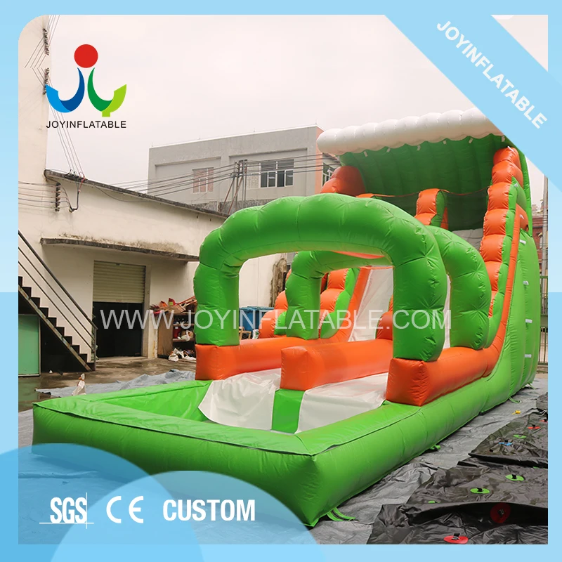 Inflatable Double Lanes Water Slide with Swimming Pool