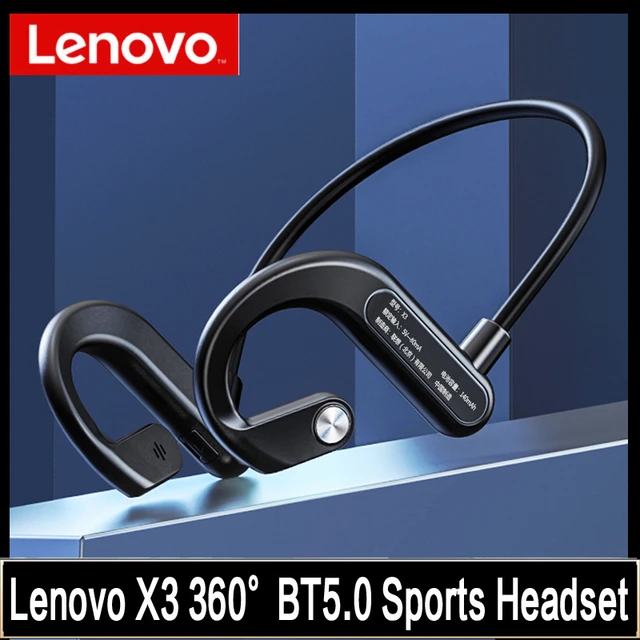 Lenovo X3 Auriculares inalámbricos de conducción ósea Bluetooth 5.0  Auriculares estéreo binaurales Deportes a Prueba de Agua Correr Nocturno