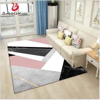 

Bubble Kiss Large Carpets For Living Room Area Rug Customized Nordic Geometric Pink Black Marble Printed Large Carpet Home Decor
