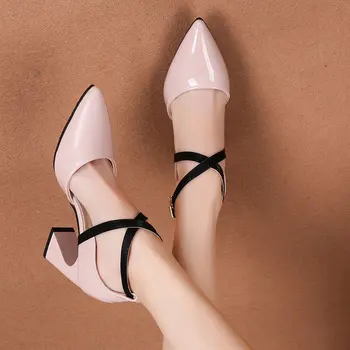 

Sexy Elegant Women's Shoes Autumn New Pointed Thick With High Heels Simple Comfort Womens Shoes Temperament Party Dress Pumps