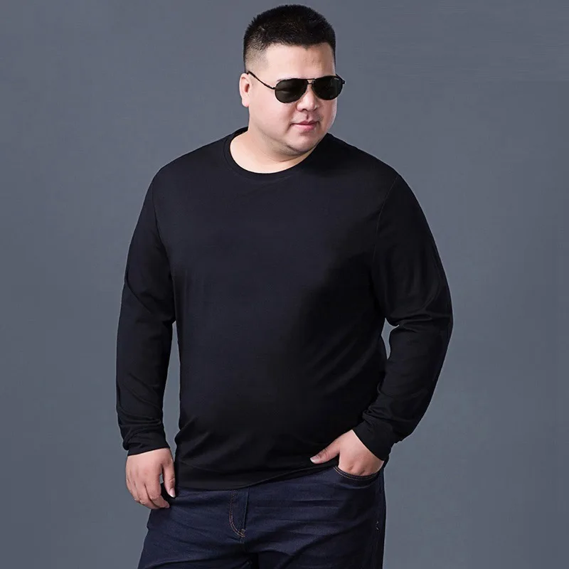 

Мужская хлопковая футболка, с длинным рукавом, большие размеры 6XL, размера плюс кг, для осени и зимы, Домашняя футболка, топы 54, 52, 56, 62, 64, 66, 68, 120