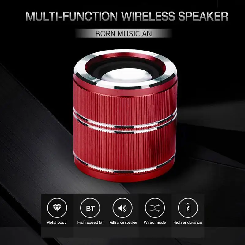 Мини беспроводной динамик TWS открытый портативный металлический корпус объектив