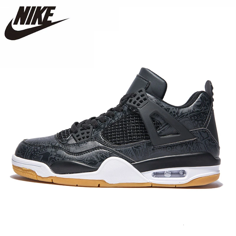 NIKE AIR JORDAN 4 оригинальные мужские баскетбольные кроссовки не скользкие с воздушной