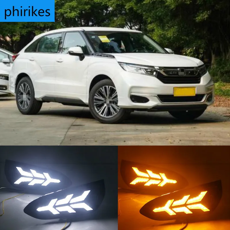 

Дневные ходовые огни DRL, дневные ходовые огни, 12 В, крышка противотуманной фары из АБС-пластика с желтым указателем поворота для Honda AVANCIER 2020, 1 комплект