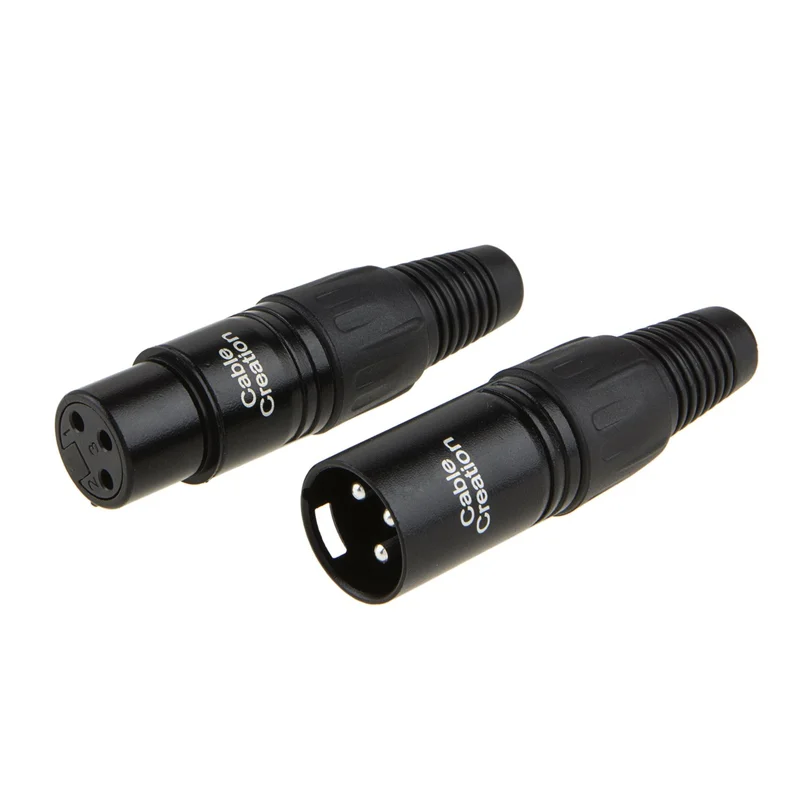2 шт. Canon XLR 3 Pin мужской/женский аудио Микрофон Разъем черный корпус