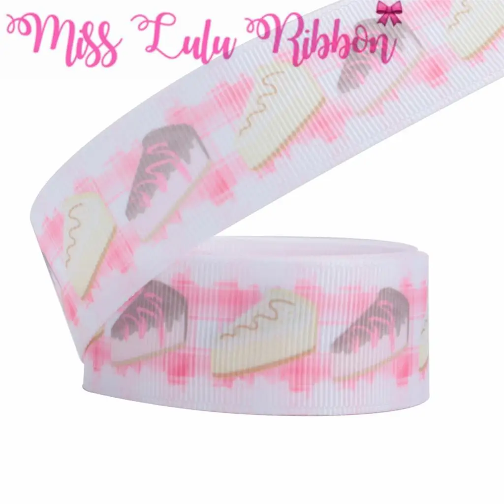 16 мм-75 мм десертная серия пончик для торта с клубничным принтом корсажная лента/лента с геометрическим рисунком для самостоятельной проверки волос бант 50 ярдов/рулон