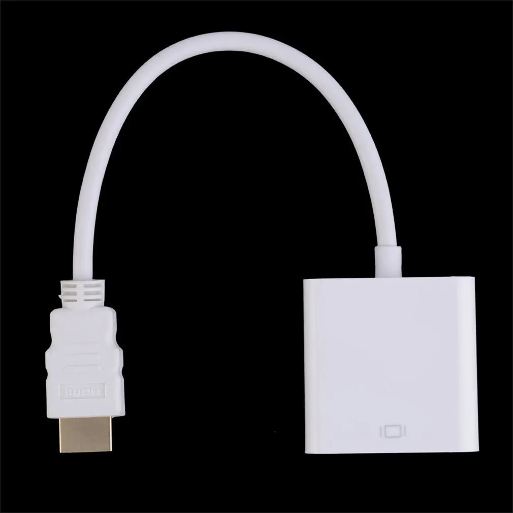 Белый Встроенный чип для преобразования сигнала HDMI мужчина к VGA Женский видеокабель шнур конвертер адаптер 1080P для всех HDMI вход