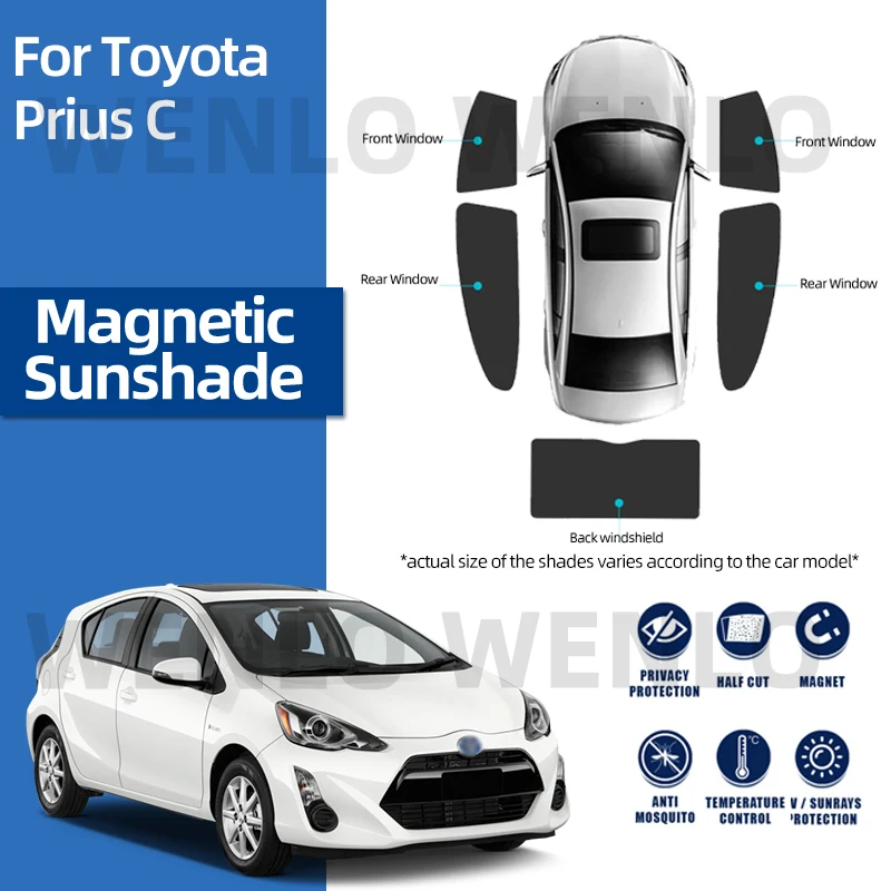 

Занавеска на лобовое стекло для Toyota Prius C, легкая установка, автомобильная защита с зажимом, магнитный солнцезащитный козырек, детский боковой солнцезащитный козырек