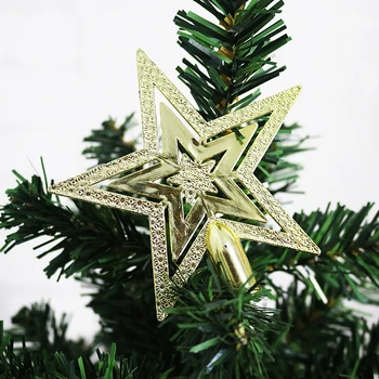 

Gold Star Christmas Tree Top Star 3D Five-point Star For Christmas Tree Home Table Topper Stars Xmas Decoration Merry Christmas