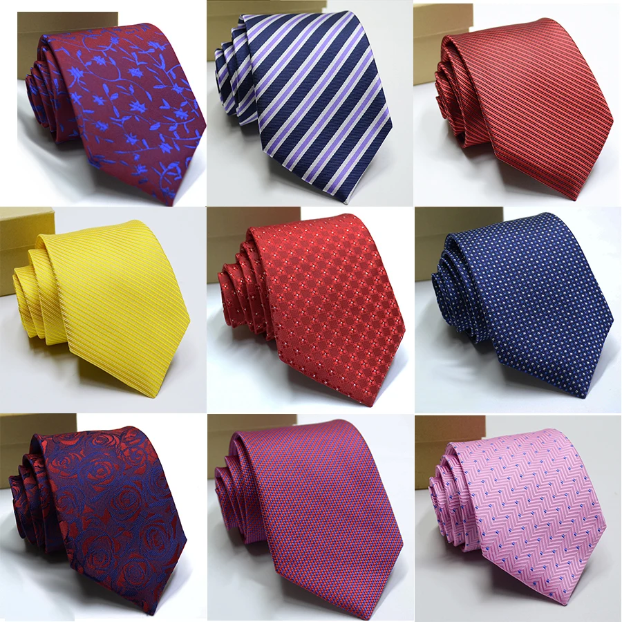 Мужские галстуки ручной работы, однотонные, желтые, красные, в полоску, с цветочным рисунком, 8 см, жаккардовые Аксессуары для галстуков, галстук, свадебный подарок