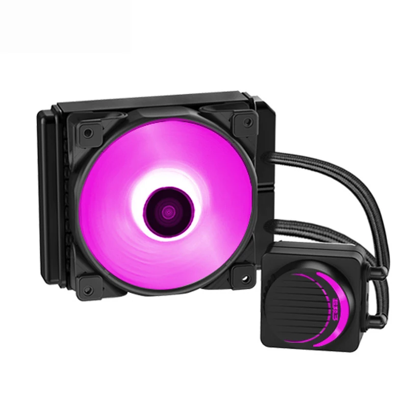 Pccooler GI-AH120 Процессор охладитель воды 120 мм цветная(RGB) 4PIN тихий вентилятор с ШИМ-управлением для AMD AM4 AM3 intel 2011 2066 115X Процессор жидкостного охлаждения радиатора