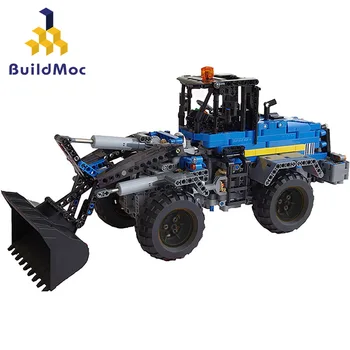 

Buildmoc Engineering Excavator Forklift Model Building Blocks Compatible Technic Blocks City Brick Toys For Children Gifts