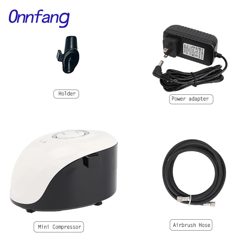 WH without airbrush Onnfang Горячая набор воздушных компрессоров с двойным действием Аэрограф Краскораспылитель для дизайна ногтей макияж Air-кисть комплект - Цвет: WH without airbrush