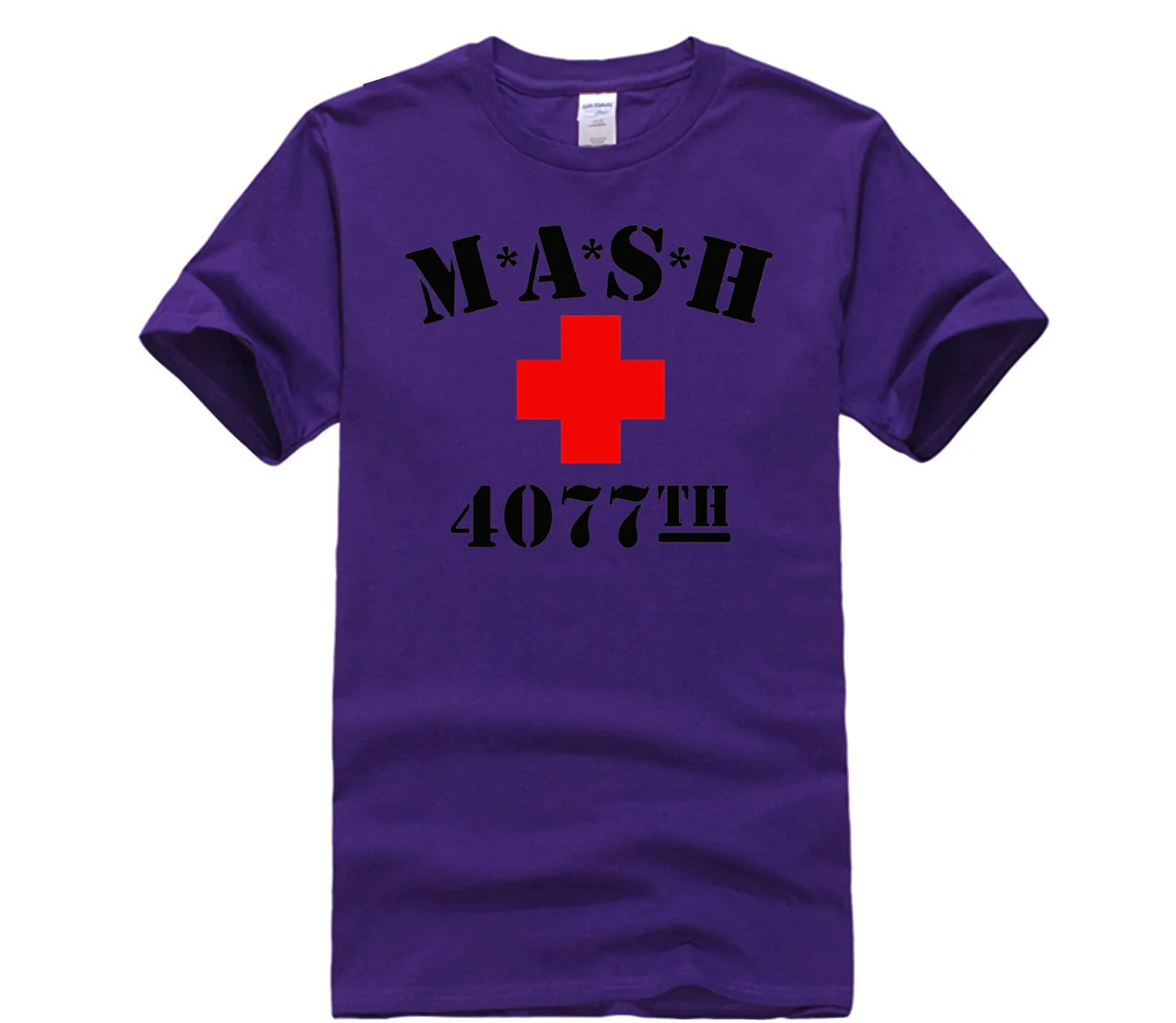 DIY Футболка с принтом MASH+ 4077th футболка армии США Ретро Mash ТВ серии Вентилятор Унисекс Мужская Топ Новая футболка - Цвет: purple