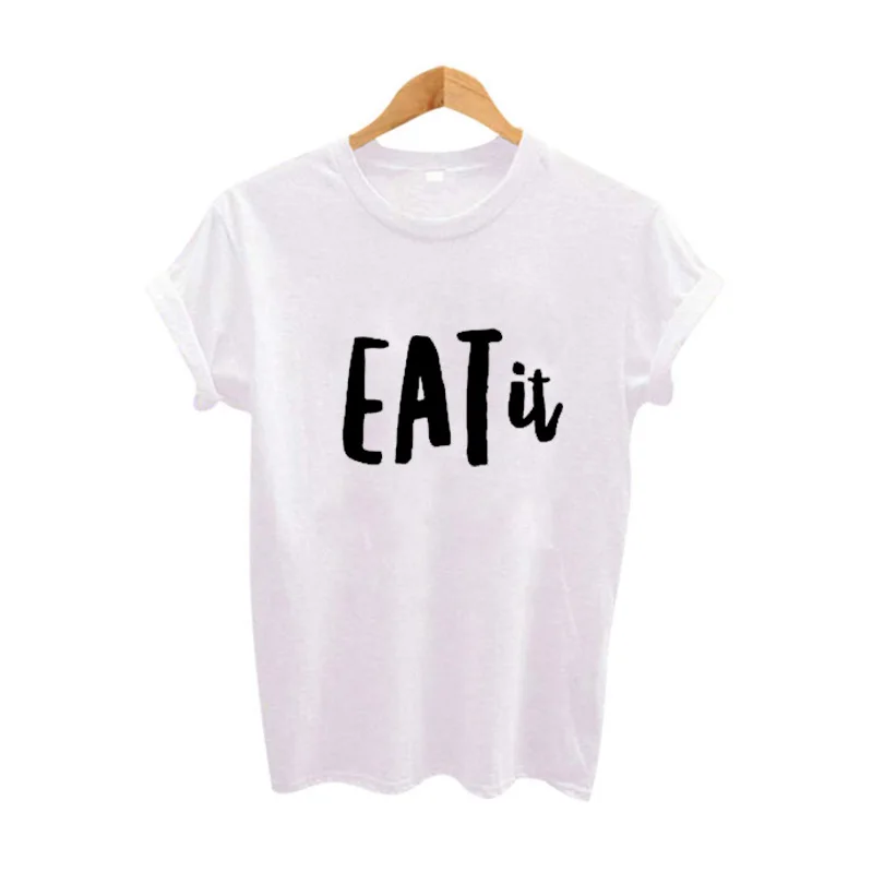 

Милая летняя футболка, женские футболки, смешные футболки Eat It, хипстерский Топ, женская одежда в стиле Харадзюку, панк, хип-хоп, футболка с надписью