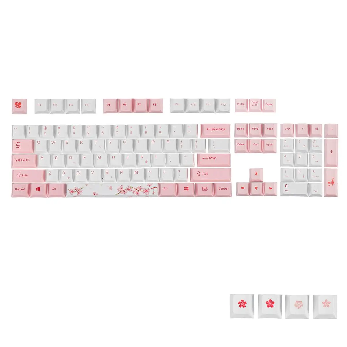 Preise 108 schlüssel Drei Themen Wald Meer Rhymes Kirschblüte Tastenkappen PBT Sublimation Keycap Thermische Sublimation Prozess Nur