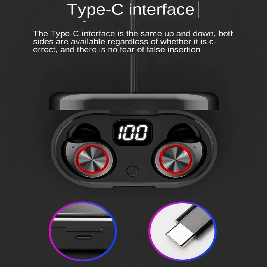 400mAh type c in case airdots top amazon vincent samsunging earbuds qcying in ear headset booming mic sports true wireless