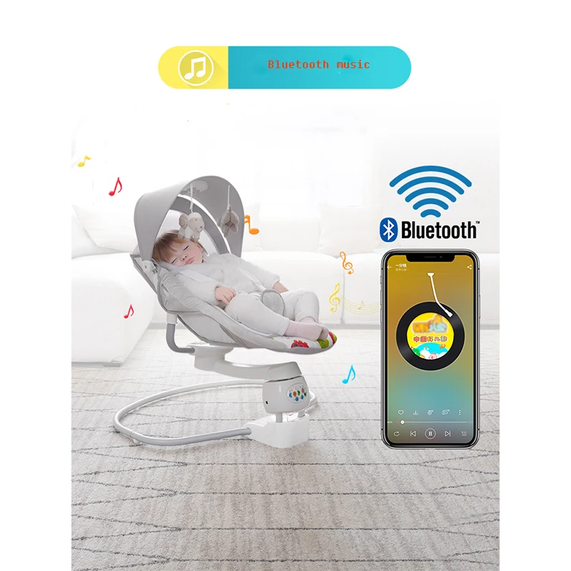 88/5000 Детское кресло-качалка электрическое с Bluetooth-музыкой Четырехступенчатая регулировка Детское кресло-качалка