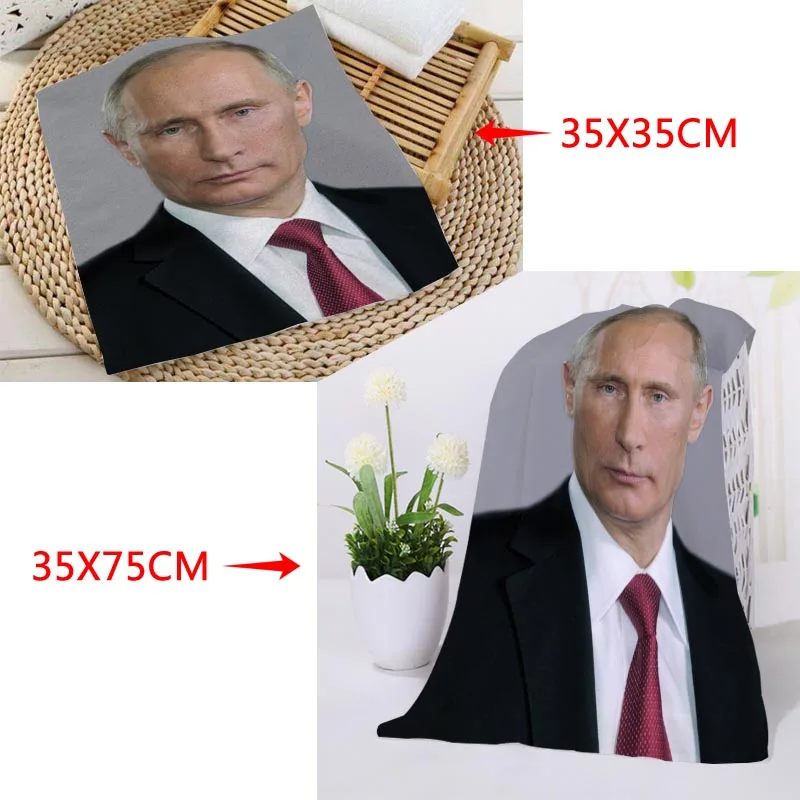 Новое поступление заказное полотенце для лица с рисунком в виде путиного, микрофибра, квадратные прямоугольные полотенца, размер 35x35 см, 35x75 см, логотип на заказ - Цвет: 5